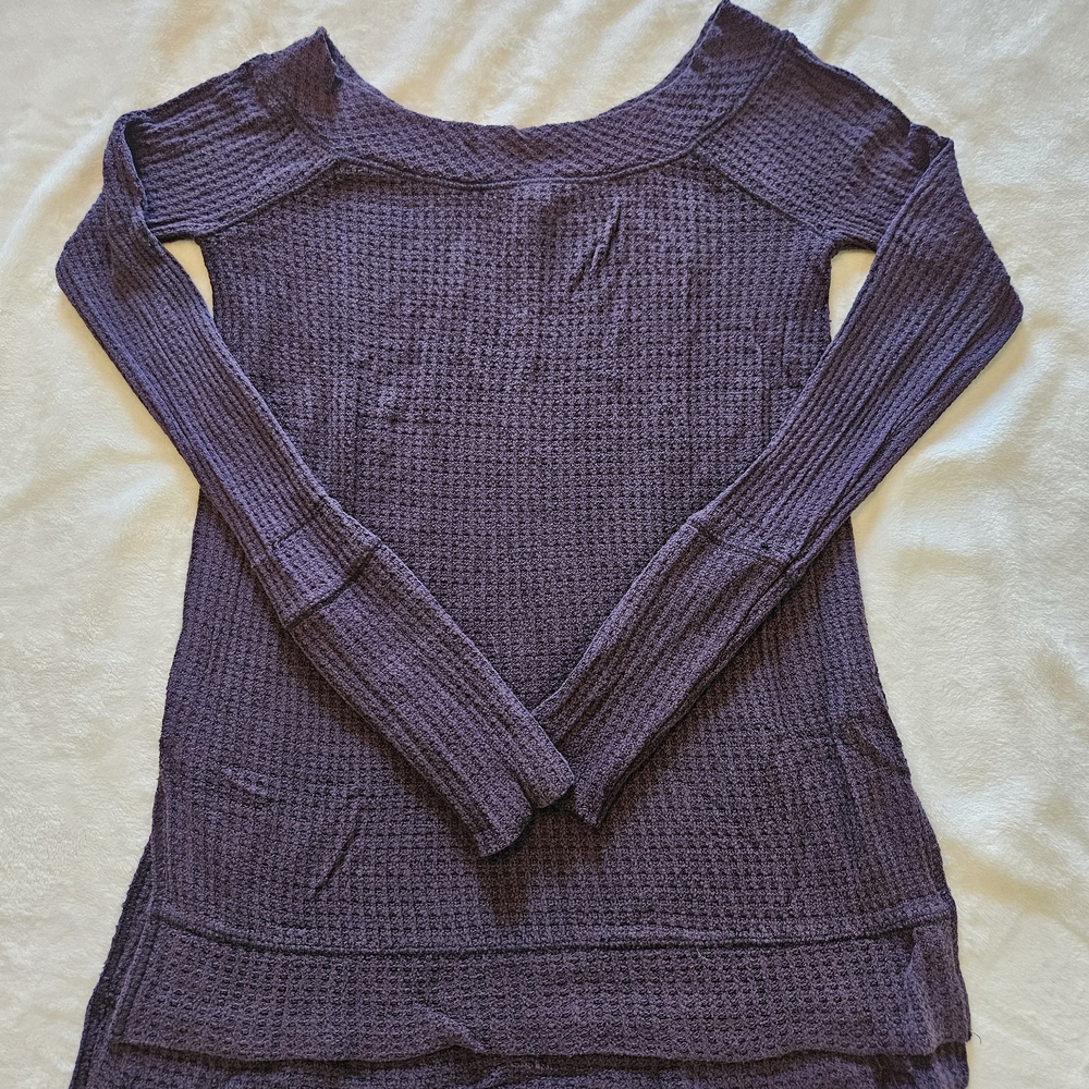 We The Free Textured Knit Top in Deep Purple